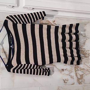 White house black market short sleeve striped sweater size M  Free shipping